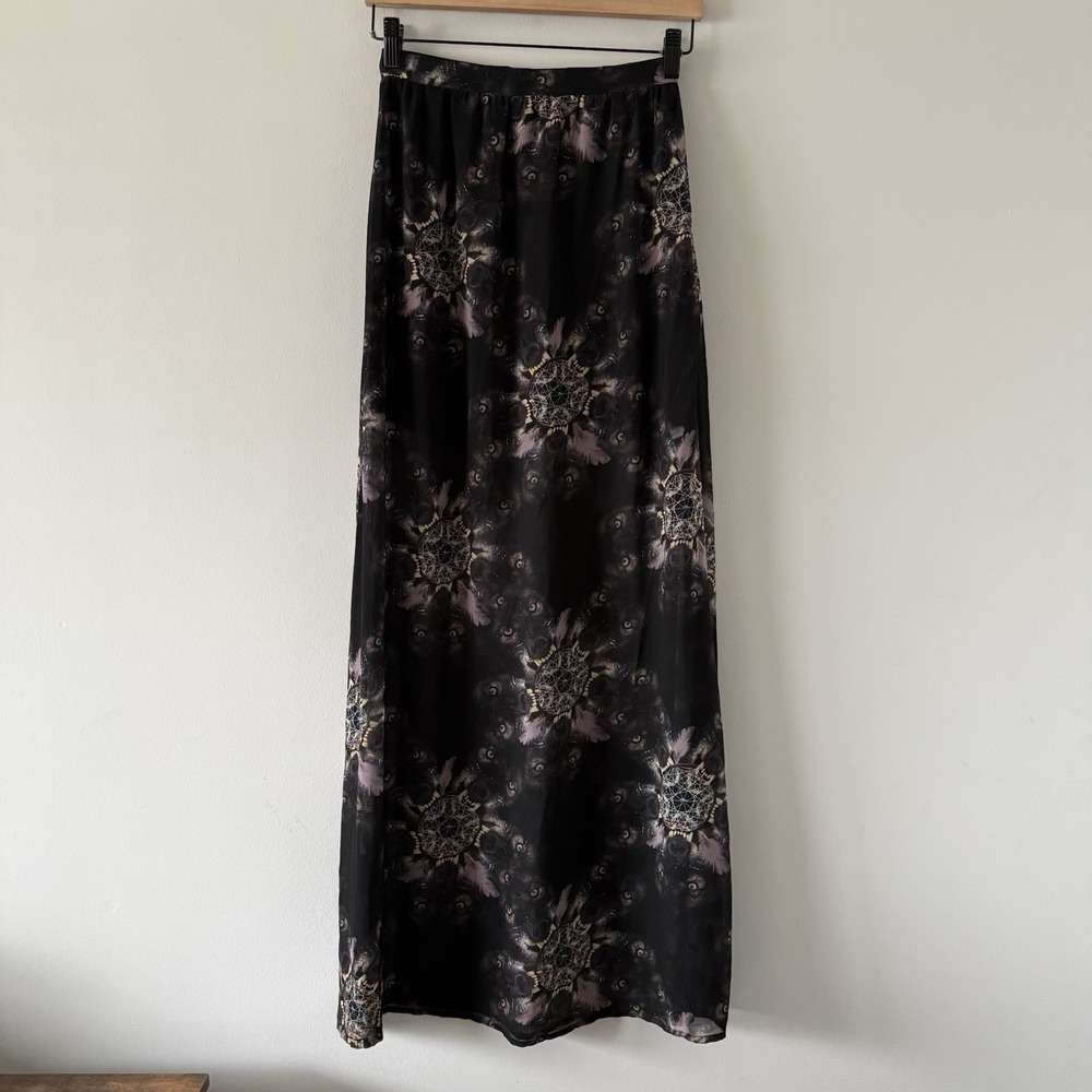 Maxi Skirt Size S Witchy Grunge Punk Indie Sheer Long Festival Hippie Boho Dark